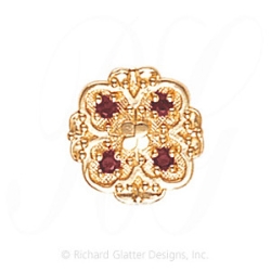 GS471 PT - 14 Karat Gold Pink Tourmaline Slide 